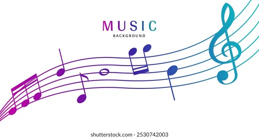 Notas musicais, música, melodia ou sintonia neon ícone vetorial realista para aplicativos musicais e sites ilustração vetorial de fundo