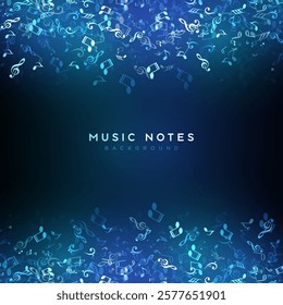 Music notes, song, melody or tune neon realistic vector icon for musical apps and websites background vector illustration
