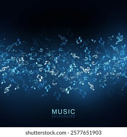 Music notes, song, melody or tune neon realistic vector icon for musical apps and websites background vector illustration
