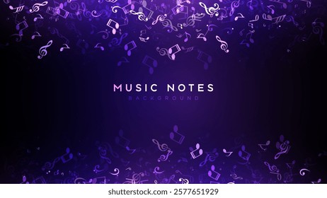 Music notes, song, melody or tune neon realistic vector icon for musical apps and websites background vector illustration
