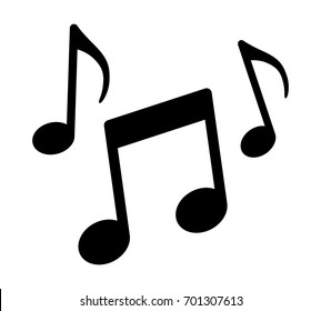 Notas musicales, canciones, melodías o melodías, ícono vectorial plano para aplicaciones musicales y sitios web