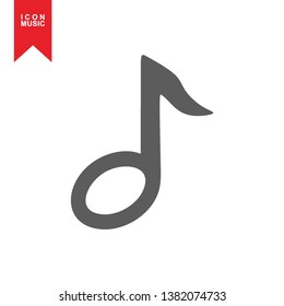 Music notes, song, sound icon, melody or tune flat vector icon for musical apps and websites - Vector

