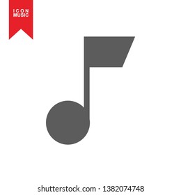 Music notes, song, sound icon, melody or tune flat vector icon for musical apps and websites - Vector
