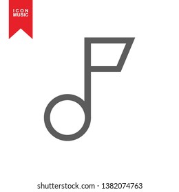 Music notes, song, sound icon, melody or tune flat vector icon for musical apps and websites - Vector

