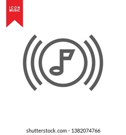 Music notes, song, sound icon, melody or tune flat vector icon for musical apps and websites - Vector
