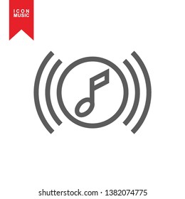 Music notes, song, sound icon, melody or tune flat vector icon for musical apps and websites - Vector
