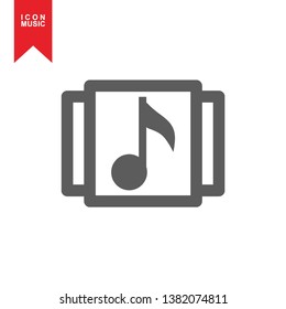 Music notes, song, sound icon, melody or tune flat vector icon for musical apps and websites - Vector
