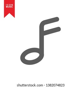 Music notes, song, sound icon, melody or tune flat vector icon for musical apps and websites - Vector
