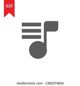 Music notes, song, sound icon, melody or tune flat vector icon for musical apps and websites - Vector
