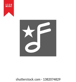 Music notes, song, sound icon, melody or tune flat vector icon for musical apps and websites - Vector
