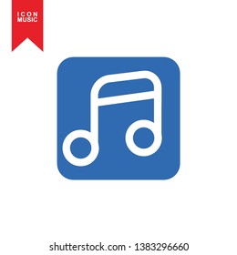 Music notes, song, sound icon, melody or tune flat vector icon for musical apps and websites - Vector
