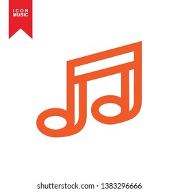 Music notes, song, sound icon, melody or tune flat vector icon for musical apps and websites - Vector
