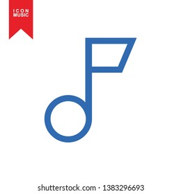 Music notes, song, sound icon, melody or tune flat vector icon for musical apps and websites - Vector
