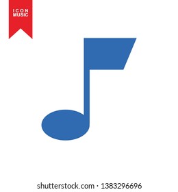 Music notes, song, sound icon, melody or tune flat vector icon for musical apps and websites - Vector

