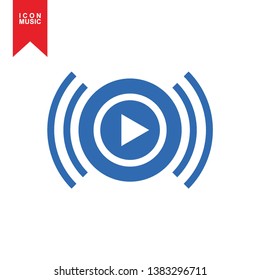 Music notes, song, sound icon, melody or tune flat vector icon for musical apps and websites - Vector
