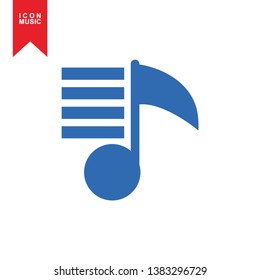 Music notes, song, sound icon, melody or tune flat vector icon for musical apps and websites - Vector
