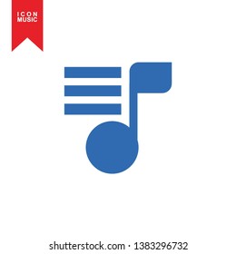 Music notes, song, sound icon, melody or tune flat vector icon for musical apps and websites - Vector
