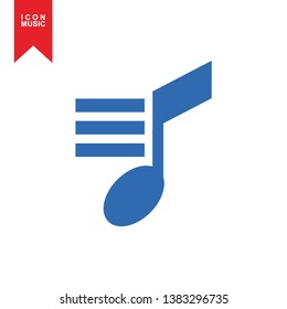 Music notes, song, sound icon, melody or tune flat vector icon for musical apps and websites - Vector
