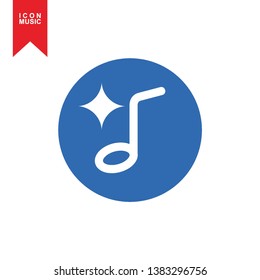 Music notes, song, sound icon, melody or tune flat vector icon for musical apps and websites - Vector
