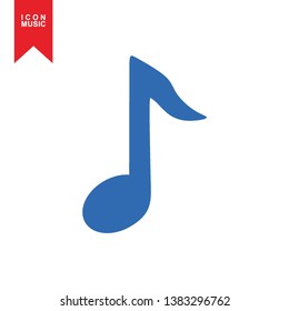 Music notes, song, sound icon, melody or tune flat vector icon for musical apps and websites - Vector
