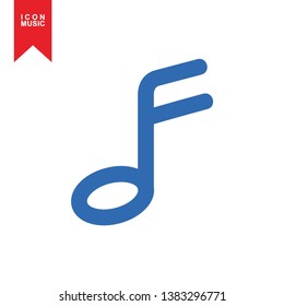 Music notes, song, sound icon, melody or tune flat vector icon for musical apps and websites - Vector
