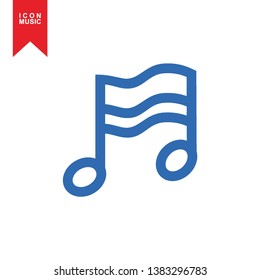 Music notes, song, sound icon, melody or tune flat vector icon for musical apps and websites - Vector
