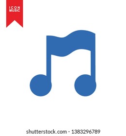 Music notes, song, sound icon, melody or tune flat vector icon for musical apps and websites - Vector
