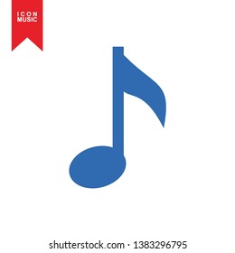 Music notes, song, sound icon, melody or tune flat vector icon for musical apps and websites - Vector
