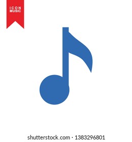 Music notes, song, sound icon, melody or tune flat vector icon for musical apps and websites - Vector
