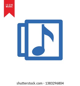 Music notes, song, sound icon, melody or tune flat vector icon for musical apps and websites - Vector
