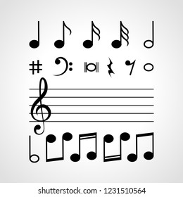 music notes song treble clef