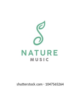 Music Notes and Soybean Seed Soil Sprout Plant Leaf Nature Logo design 