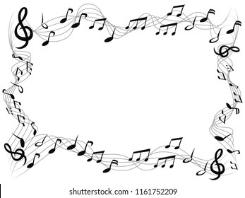 Music Notes Square Frame Background
