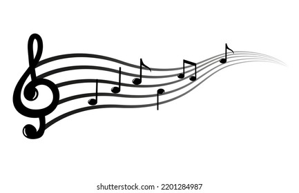 Musik und Personal einzeln auf weißem Hintergrund.