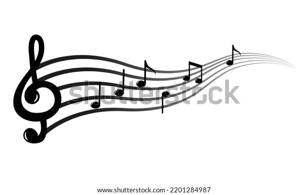 Music Notes Staff Isolated On White Stock Vector (Royalty Free ...