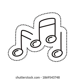 diseño de ilustración vectorial de línea de lápiz de notas de música
