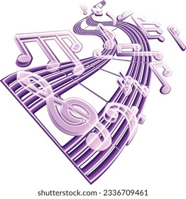 A music notes stream musical note concept