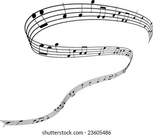 Music notes swirl