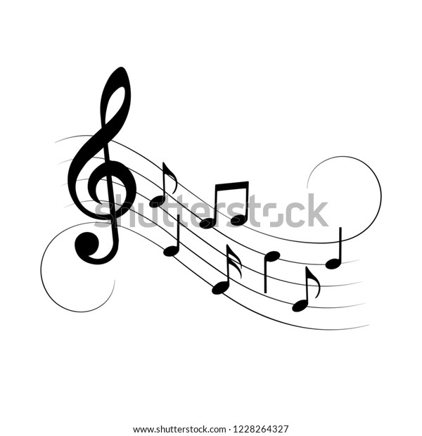 Music Notes Swirls Isolated Vector Illustration Stock Vector (Royalty ...