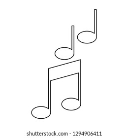 Music notes symbol in black and white