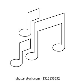 Music notes symbol black and white