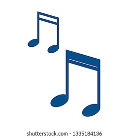 Music notes symbol blue lines