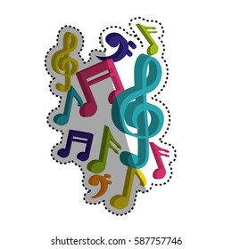 Music notes symbol icon vector illustration graphic design