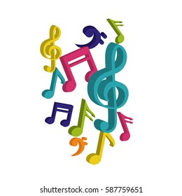 Music notes symbol icon vector illustration graphic design