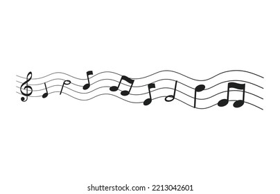 Music notes symbol of musical clef icon element banner clipart