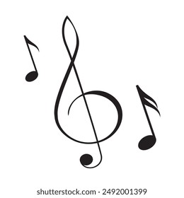 Music notes symbol vector illustration.Music notes icon set. Musical key symbols.