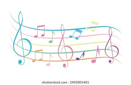 Music notes symbol vector illustration.Music notes icon set. Musical key symbols.