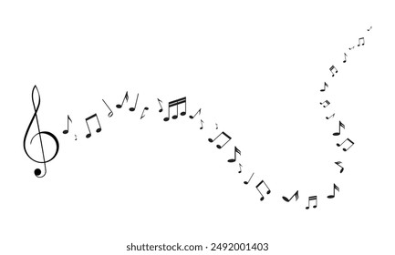 Music notes symbol vector illustration.Music notes icon set. Musical key symbols.