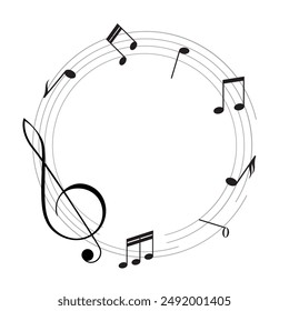 Music notes symbol vector illustration.Music notes icon set. Musical key symbols.