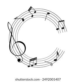 Music notes symbol vector illustration.Music notes icon set. Musical key symbols.